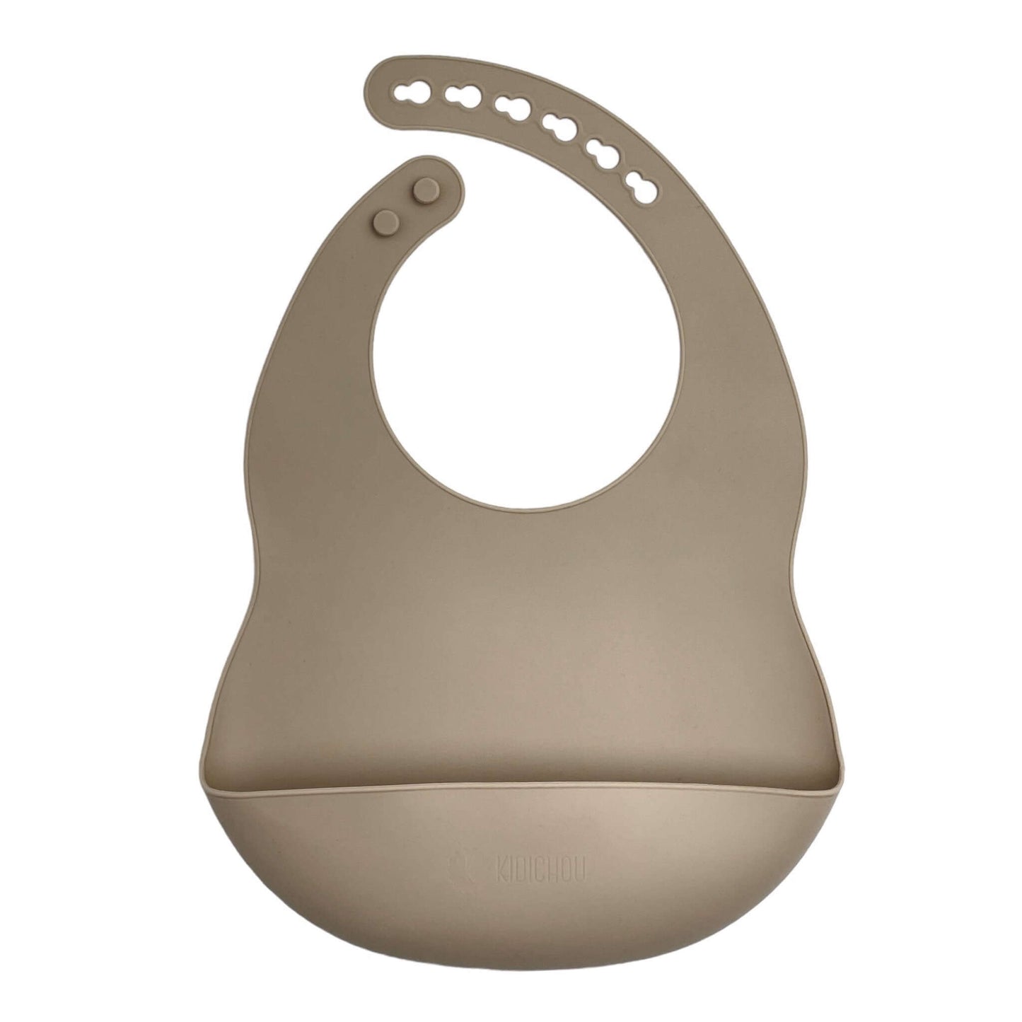 bavoir en silicone taupe